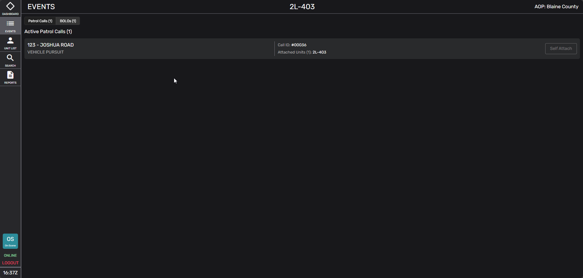 MDT Event List (Calls)