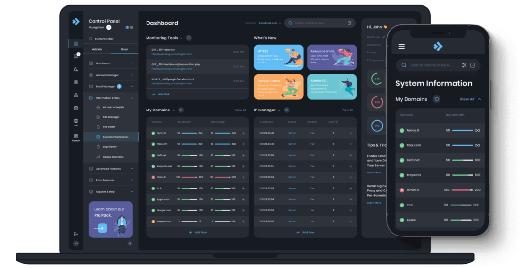 DirectAdmin control panel